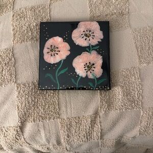 Floral Ceramic Tile with Pink Flowers